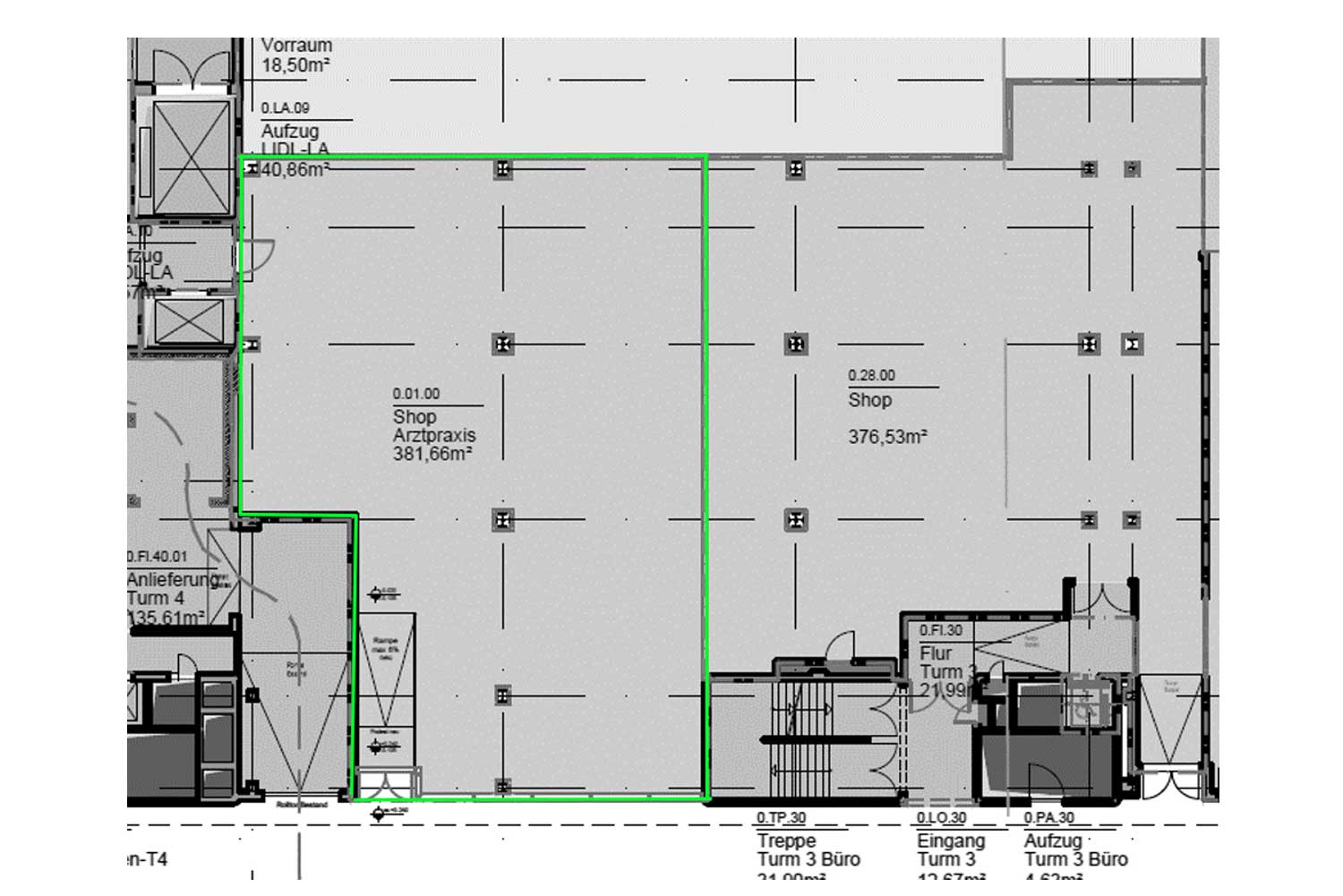 Detailplan Praxisfläche –  382 m²